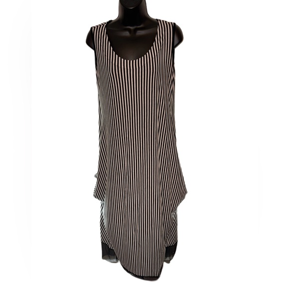 GETADME Vintage Fashion Black and White Striped Maxi Dress Elegant Long Sleeve Tie Back Dresses Beachwear Holiday Autumn Sexy Dress
